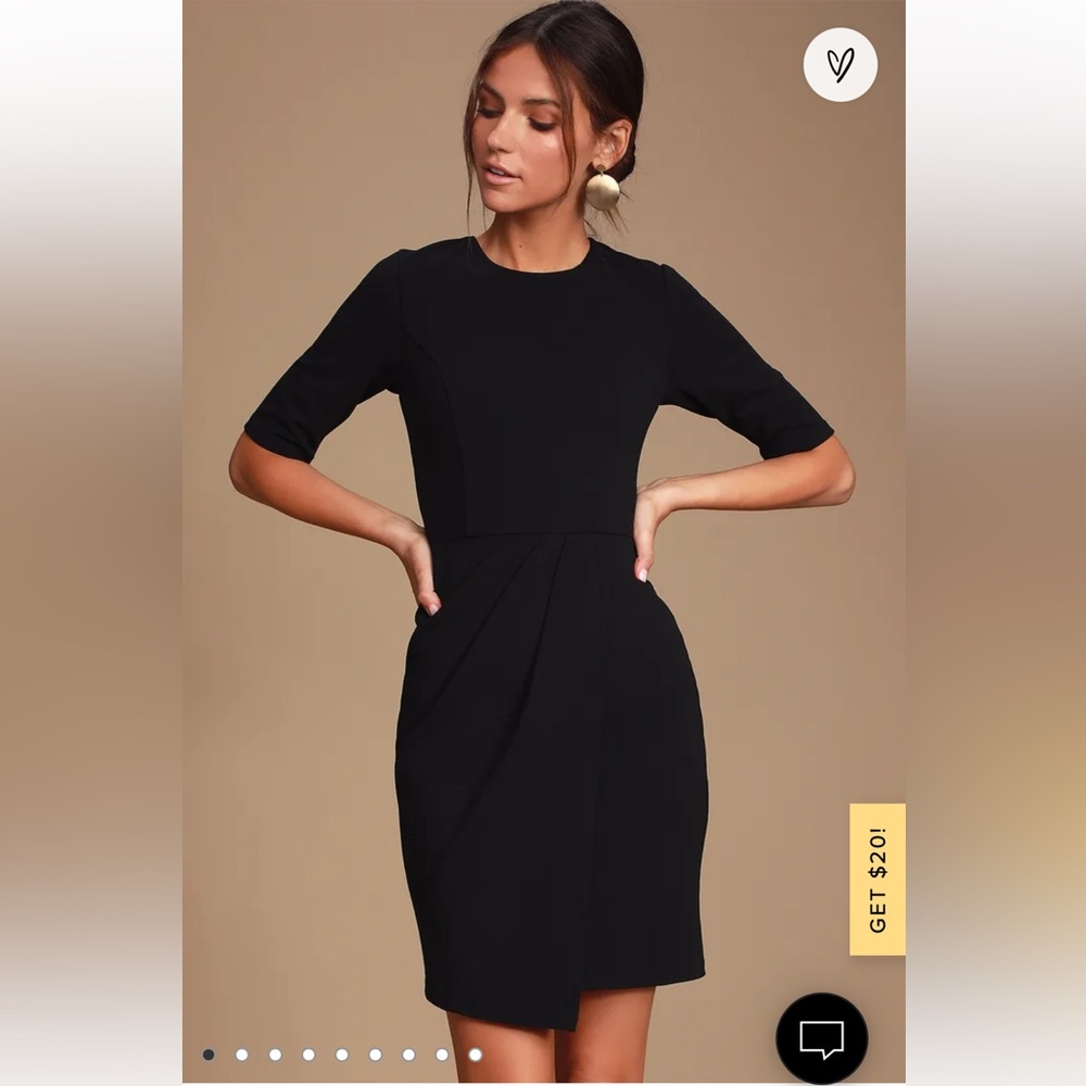 Lulu’s Westwood Black Half Sleeve Sheath Dress / Size Medium